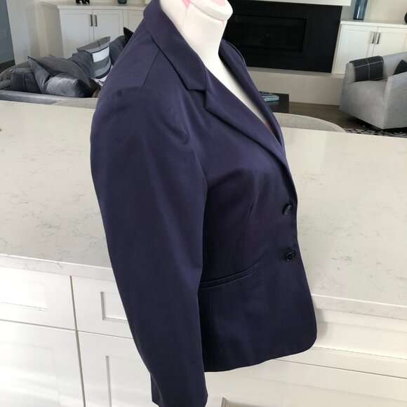 MaxMara Designer Classic 2 Button Cotton Blend 3/4 Slv Jacket Purple Sz 8 NWOT - Picture 5 of 13